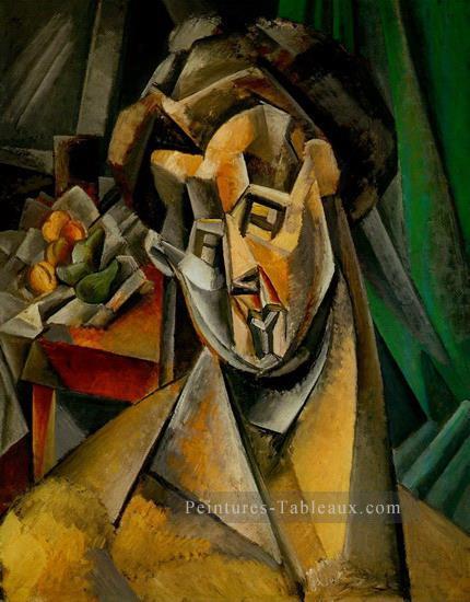 Femme avec des poires 1909 cubiste Pablo Picasso Peintures à l'huile